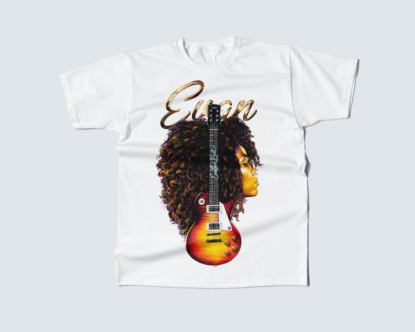 Evan Nicole Bell white short sleeve T-shirt frontal view